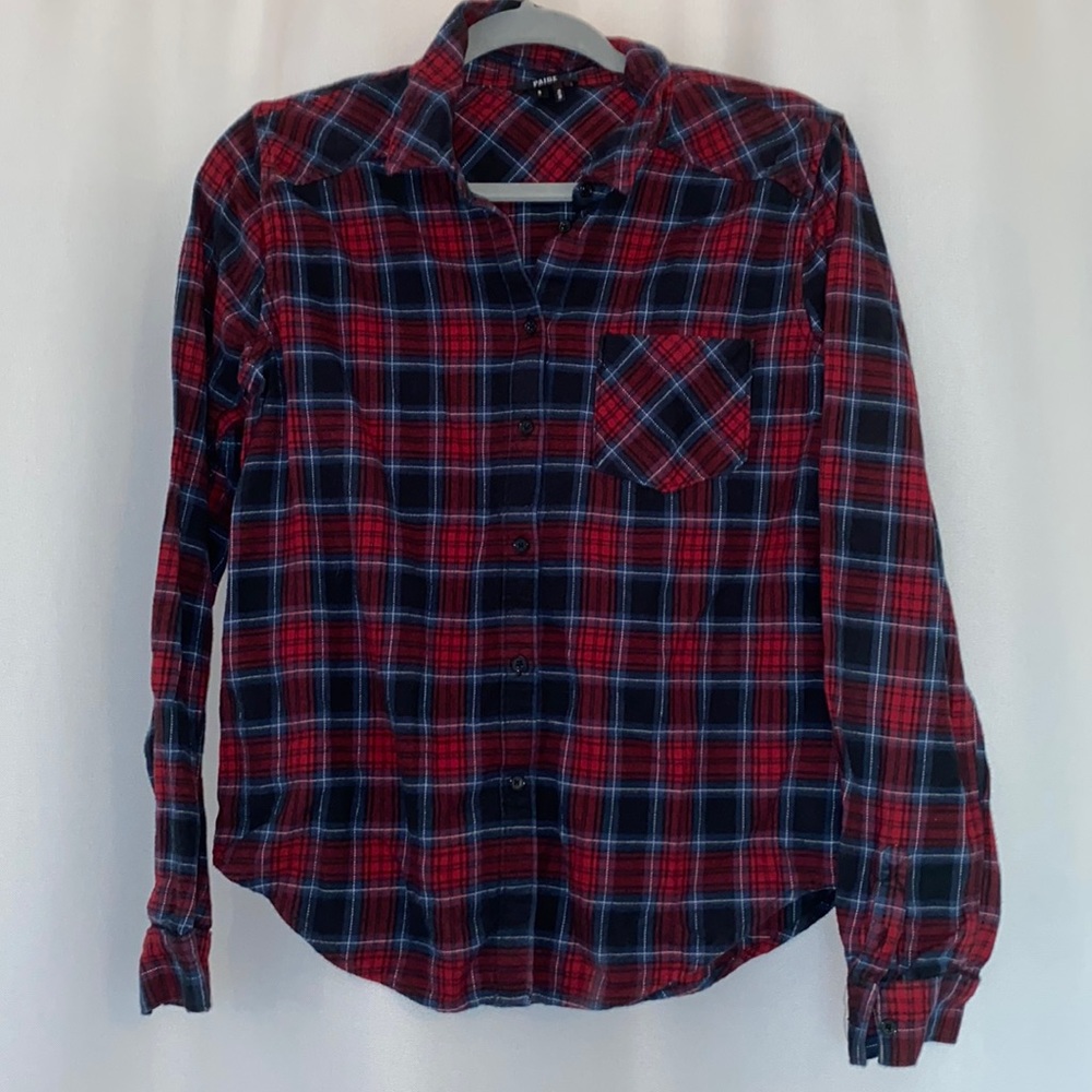 PAIGE Red and Navy Flannel